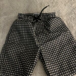 Boy’s Black and White Checkered Swim Shorts
